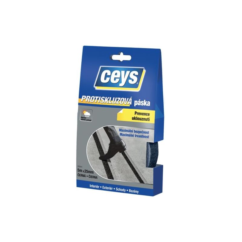 Páskové lepidlo Ceys, protiskluzové černé 5m×25mm