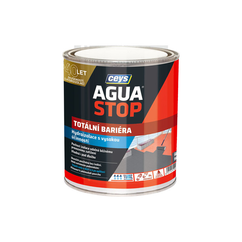 Hydroizolace AGUA STOP totální bariéra šedá 1 kg, Ceys 42902831