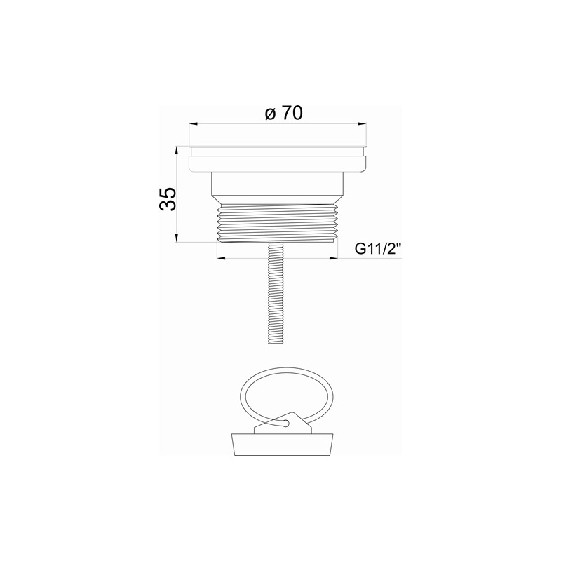 Dřezová výpusť 6/4, nerez mřížka, Novaservis 449,P