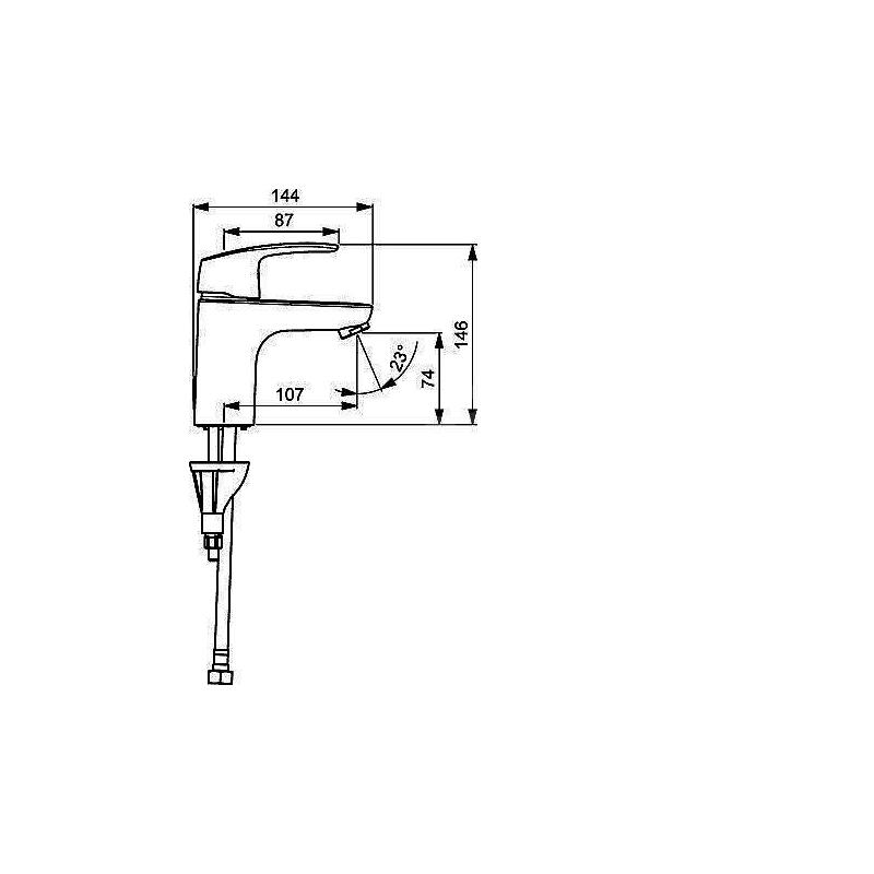 Umyvadlová baterie HANSAPINTO, chrom, stojánková, bez výpustě, Hansa 45062283