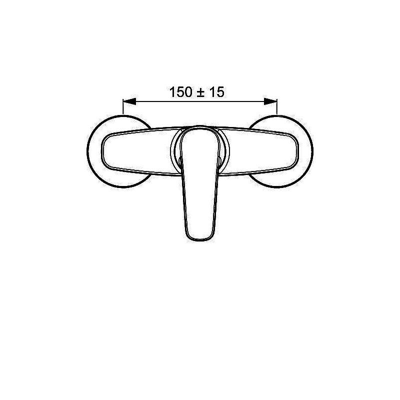 Sprchová baterie HANSAPINTO 150 mm, chrom, nástěnná, bez příslušenství, Hansa 45120163
