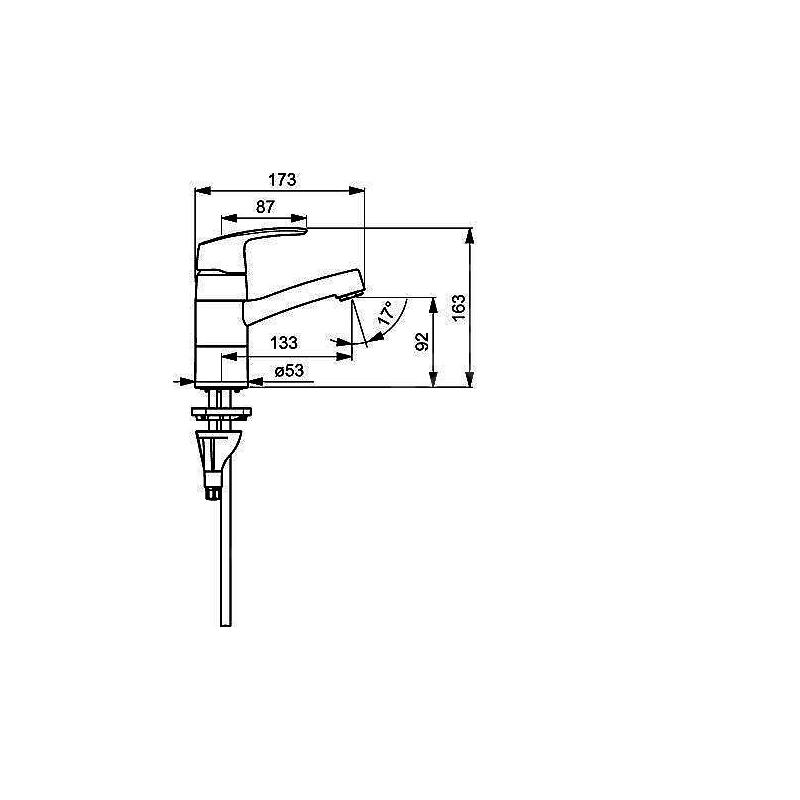 Umyvadlová baterie HANSAPINTO, chrom, stojánková, s výpustí, Hansa 45152283