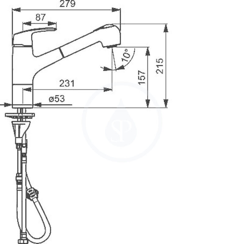 Dřezová baterie HANSAPINTO, chrom, stojánková, Hansa 45182283