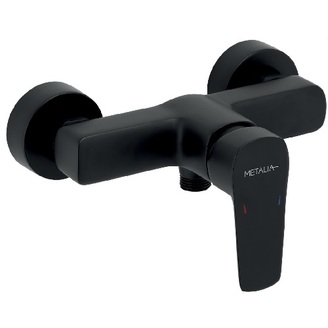 Sprchová baterie Metalia 58 150 mm, černá, nástěnná, bez příslušenství, Novaservis 58061/1,5