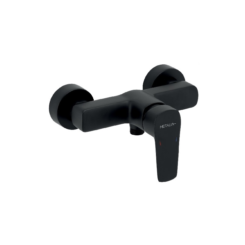 Sprchová baterie Metalia 58 150 mm, černá, nástěnná, bez příslušenství, Novaservis 58061/1,5
