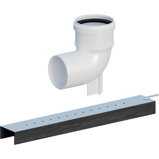 Patkové koleno odkouření 90° d 100, s vystřeďovací konzolou, PP, Ricom Gas 47100