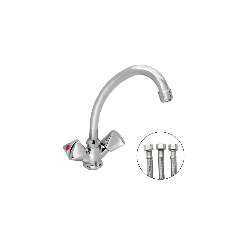 Dřezová, umyvadlová beztlaková baterie BE BOSA, chrom, stojánková, bez výpustě, Slovarm A480000