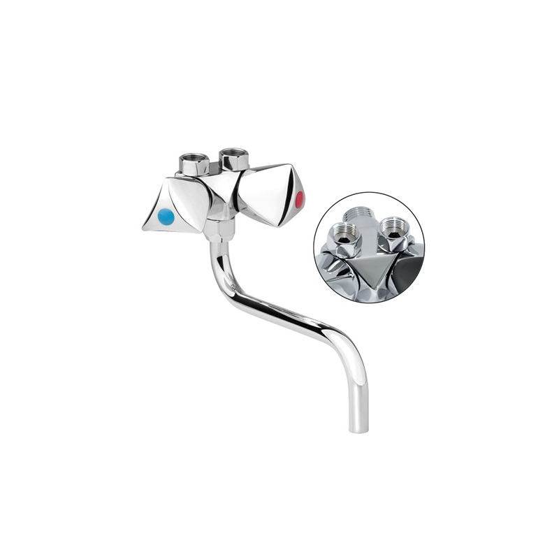 Umyvadlová beztlaková baterie BE BOSA, chrom, nástěnná, Slovarm BE.1845.A1