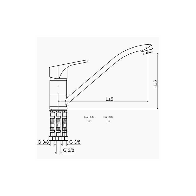 Dřezová, beztlaková baterie BE BOSA, chrom, stojánková, Slovarm 480273