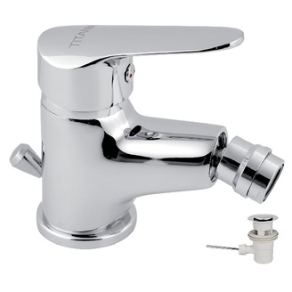 Bidetová baterie Titania Iris, chrom, stojánková, s výpustí, Novaservis 94411,0