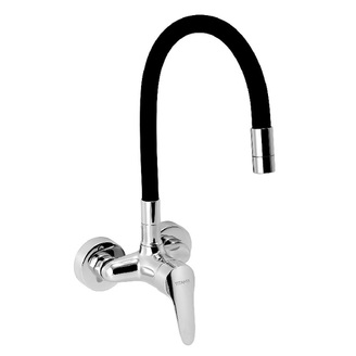 Dřezová baterie Ferro 100 mm, černá/chrom, nástěnná, Novaservis 94484,0C