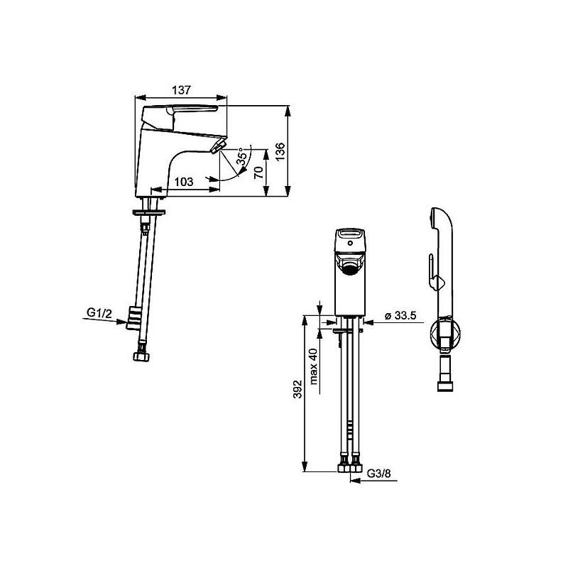 Umyvadlová baterie HANSAPOLO, chrom, stojánková, bez výpustě, Hansa 51462293
