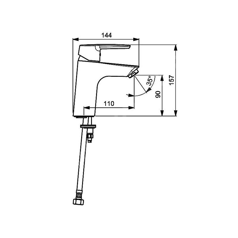 Umyvadlová baterie HANSAPOLO XL, chrom, stojánková, bez výpustě, Hansa 51522293