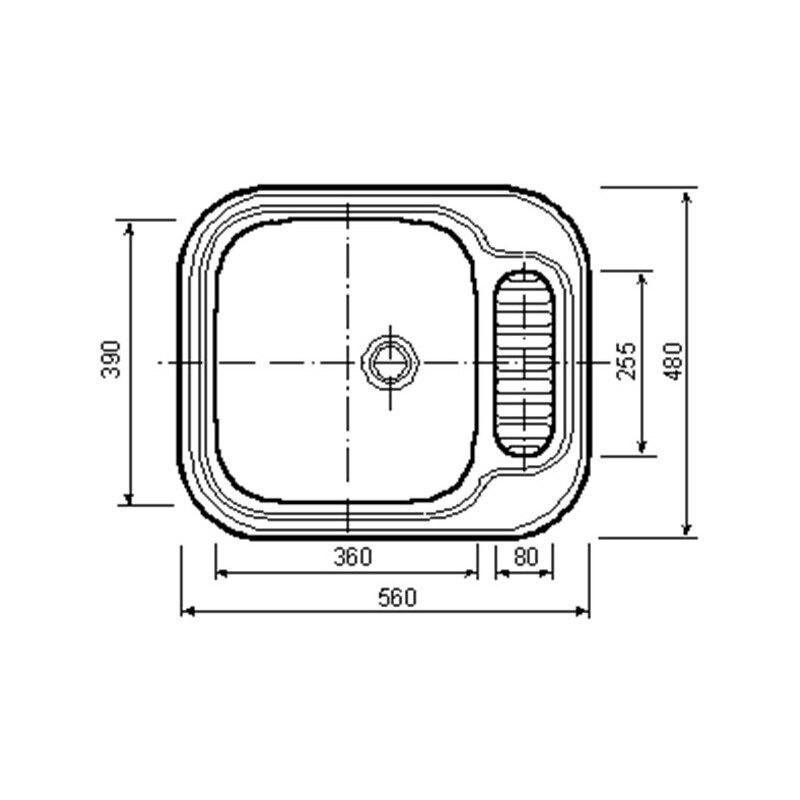 Kuchyňský nerezový dřez Norma 528.111 Mono Plus 560 × 480 mm