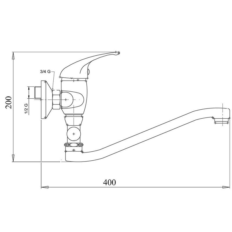 Umyvadlová paneláková baterie Metalia 55 150 mm, chrom, nástěnná, s příslušenstvím, Novaservis 55032,0