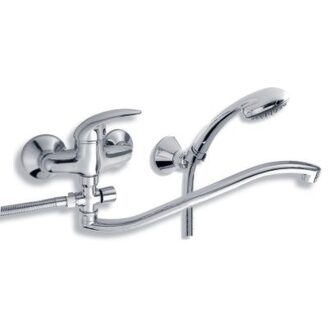 Umyvadlová paneláková Metalia 55 100 mm, chrom, nástěnná, s příslušenstvím, Novaservis 55033,0