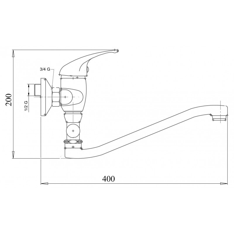 Umyvadlová paneláková Metalia 55 100 mm, chrom, nástěnná, s příslušenstvím, Novaservis 55033,0