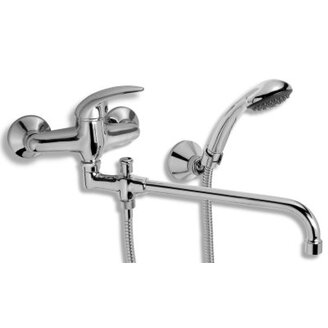 Umyvadlová paneláková baterie Metalia 55 150 mm, chrom, nástěnná, s příslušenstvím, Novaservis 55036,0