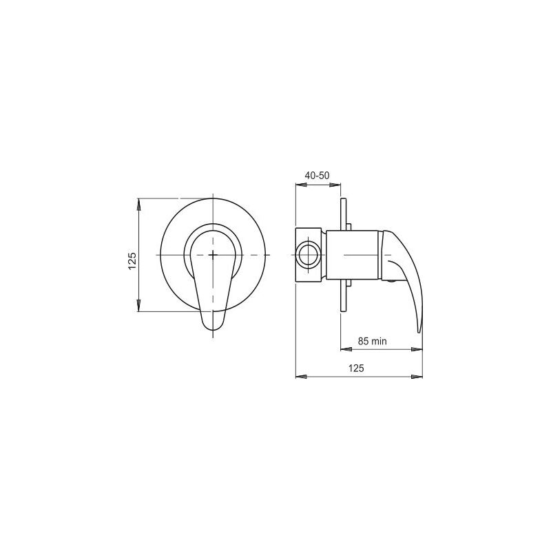 Sprchová baterie Metalia 55, chrom, podomítková, bez příslušenství, Novaservis 55050,0