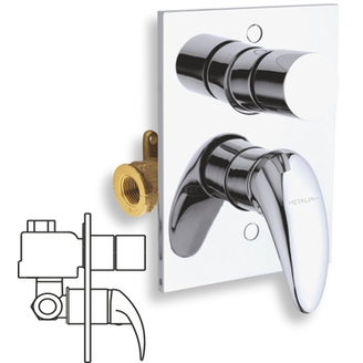 Sprchová baterie Metalia 55, chrom, podomítková, bez příslušenství, Novaservis 55050R,0