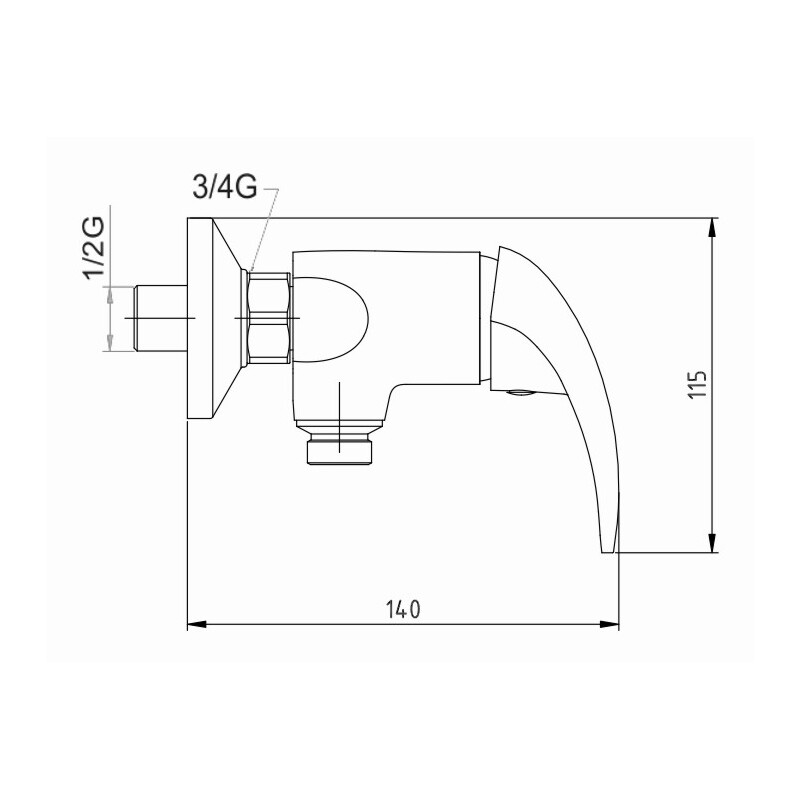 Sprchová baterie Metalia 55 150 mm, chrom, nástěnná, bez příslušenství, Novaservis 55061/1,0