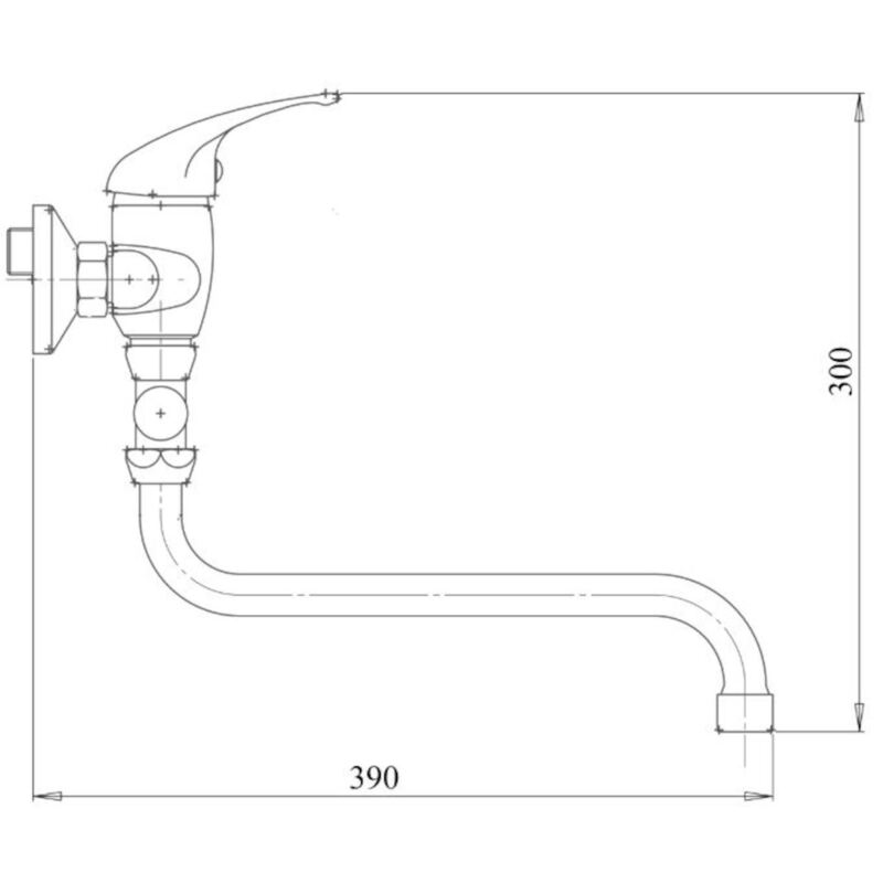 Umyvadlová paneláková baterie Metalia 55 150 mm, chrom, nástěnná, s příslušenstvím, Novaservis 55071,0
