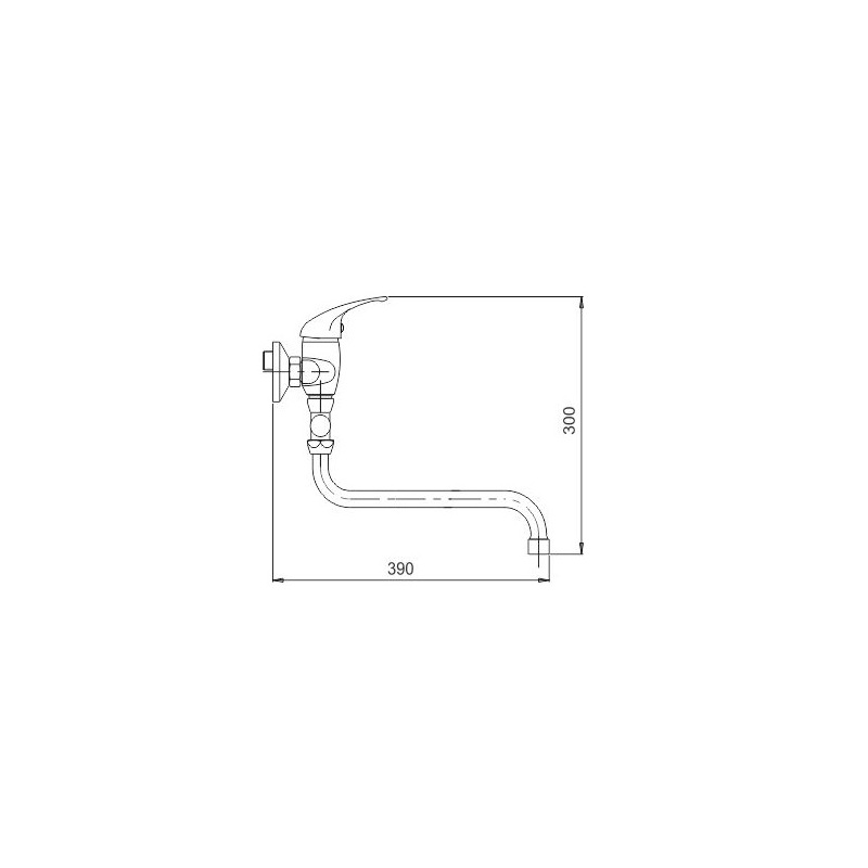 Umyvadlová paneláková baterie Metalia 55 150 mm, chrom, nástěnná, bez příslušenství, Novaservis 55071/1,0