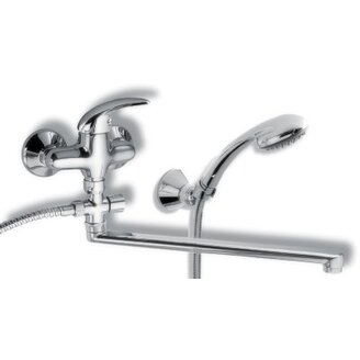 Umyvadlová paneláková baterie Metalia 55 150 mm, chrom, nástěnná, s příslušenstvím, Novaservis 55072,0