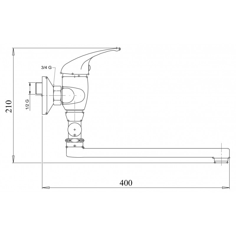 Umyvadlová paneláková baterie Metalia 55 150 mm, chrom, nástěnná, bez příslušenství, Novaservis 55072/1,0