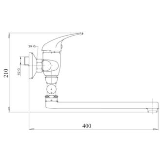Umyvadlová paneláková baterie Metalia 55 100 mm, chrom, nástěnná, bez příslušenství, Novaservis 55073/1,0