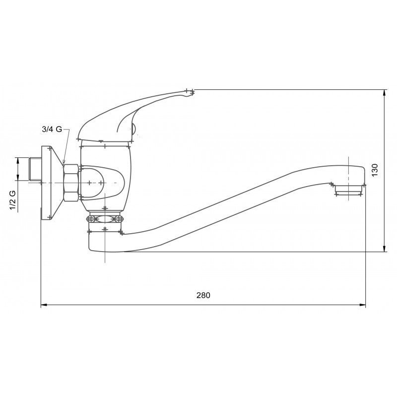 Umyvadlová baterie Metalia 55 100 mm, chrom, nástěnná, Novaservis 55074,0