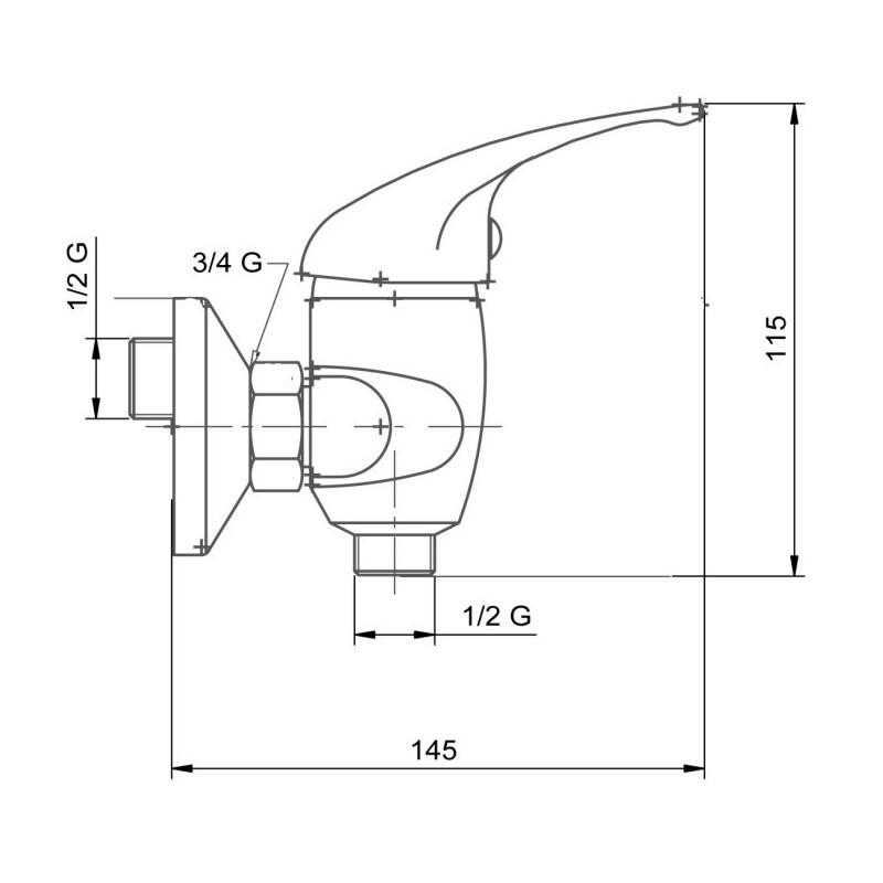 Umyvadlová baterie Metalia 55 100 mm, chrom, nástěnná, Novaservis 55074/1,0