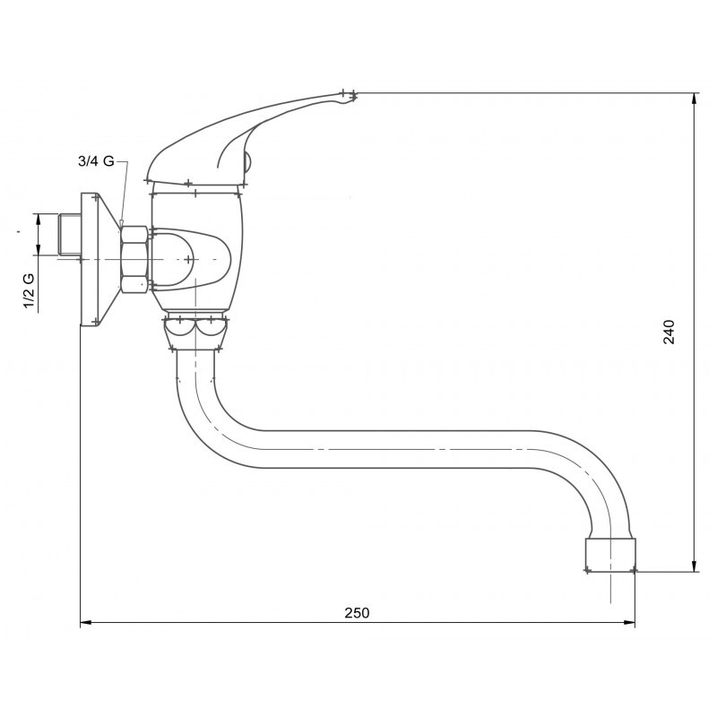 Umyvadlová baterie Metalia 55 100 mm, chrom, nástěnná, Novaservis 55074/T,0