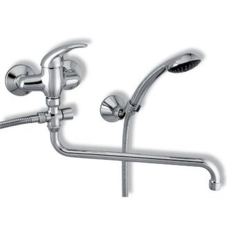 Umyvadlová paneláková baterie Metalia 55 100 mm, chrom, nástěnná, s příslušenstvím, Novaservis 55075,0