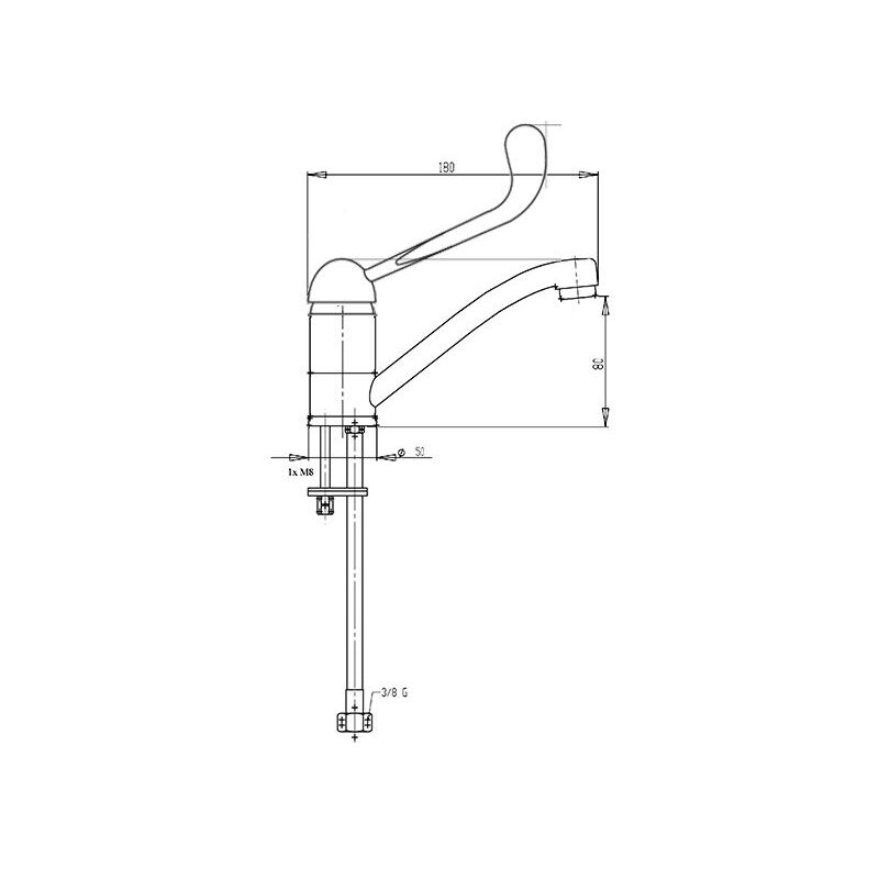 Dřezová baterie Metalia 55, chrom, stojánková, Novaservis 55091L,0