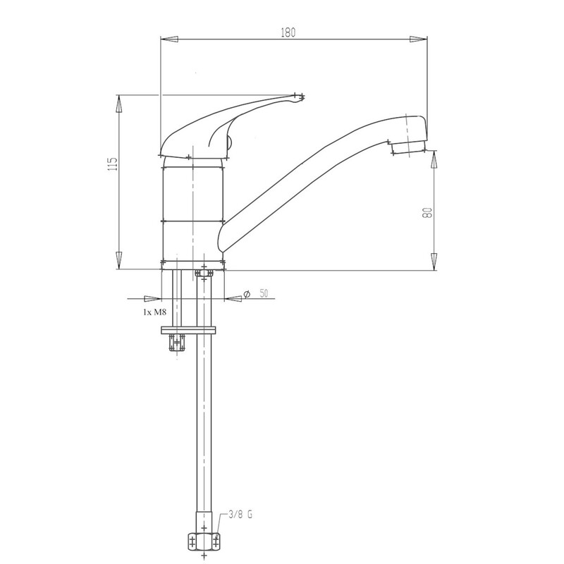 Umyvadlová baterie Metalia 55, chrom, stojánková, bez výpustě, Novaservis 55096,0