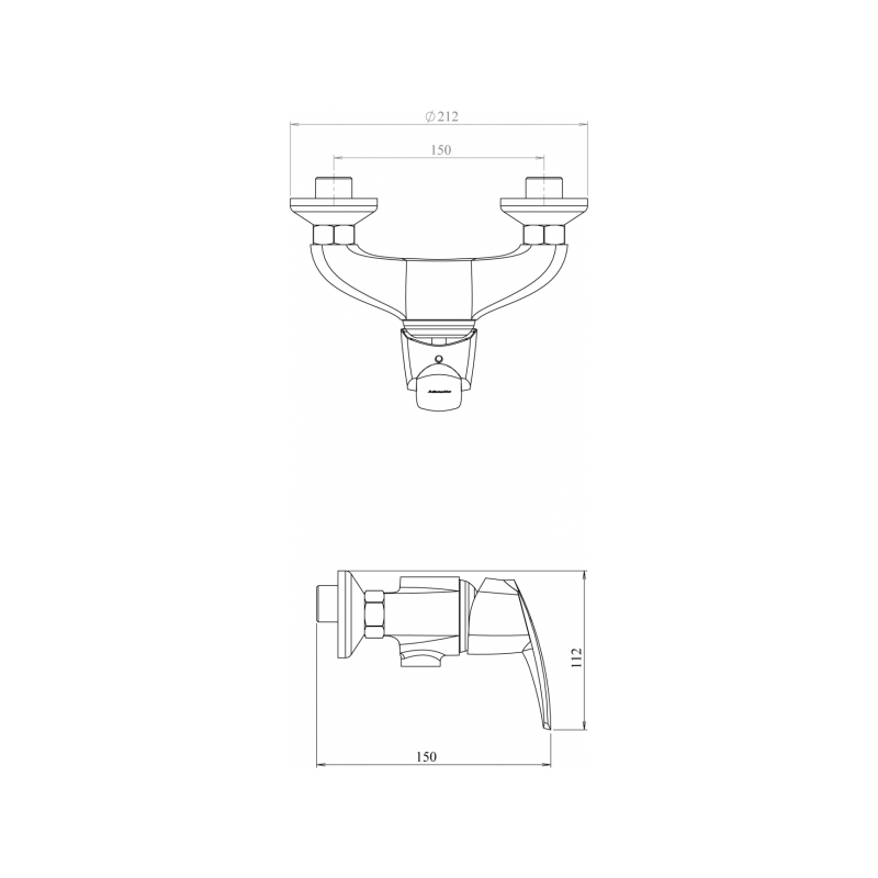 Sprchová baterie Metalia 56 150 mm, chrom, nástěnná, bez příslušenství, Novaservis 56060/1,0
