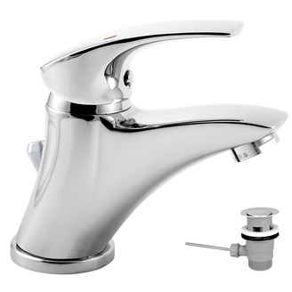 Umyvadlová baterie Metalia 57, chrom, stojánková, s výpustí, Novaservis 57001,0