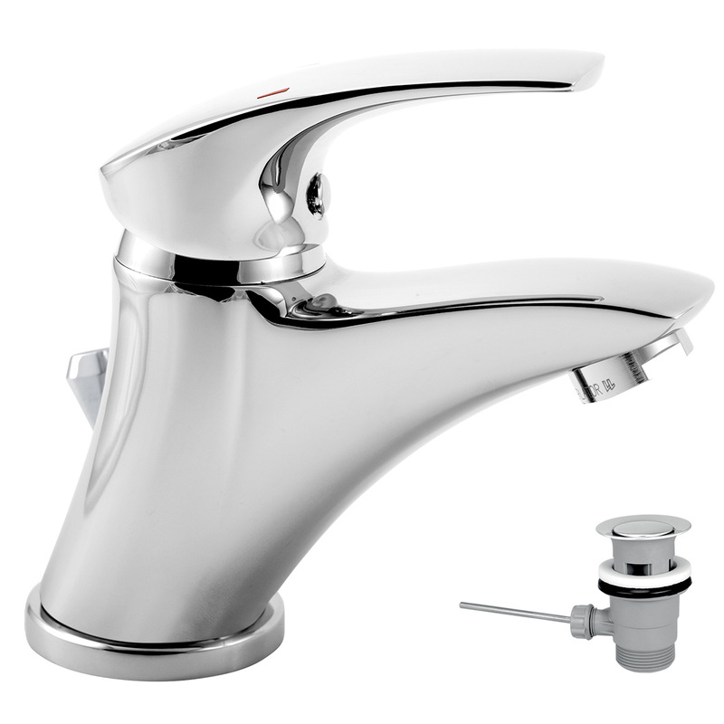 Umyvadlová baterie Metalia 57, chrom, stojánková, s výpustí, Novaservis 57001,0