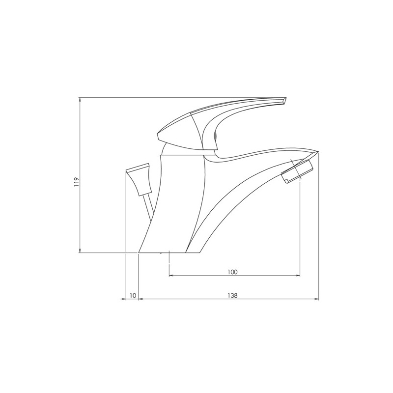 Umyvadlová baterie Metalia 57, chrom, stojánková, bez výpustě, Novaservis 57001/1,0
