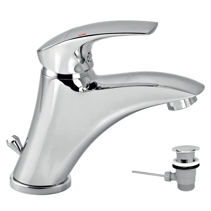 Umyvadlová baterie Metalia 57, chrom, stojánková, s výpustí, Novaservis 57002,0