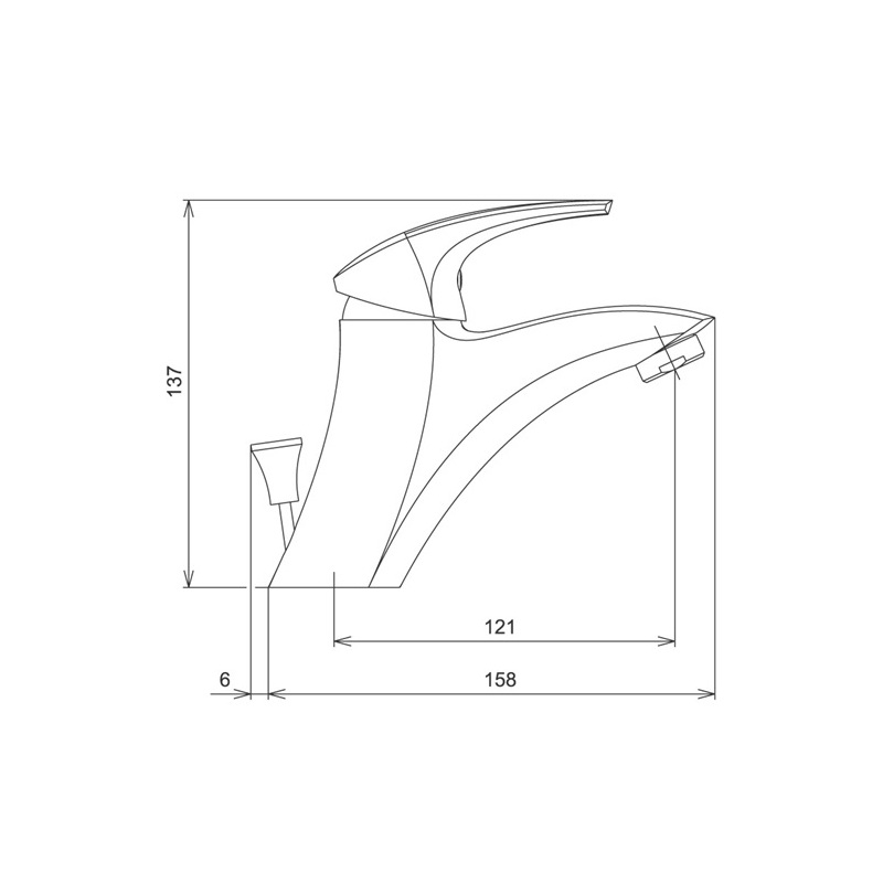Umyvadlová baterie Metalia 57, chrom, stojánková, s výpustí, Novaservis 57002,0