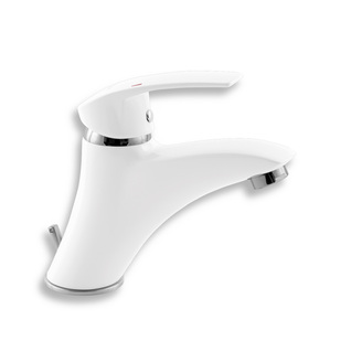 Umyvadlová baterie Metalia 57, bílá-chrom, stojánková, bez výpustě, Novaservis 57002/1,1