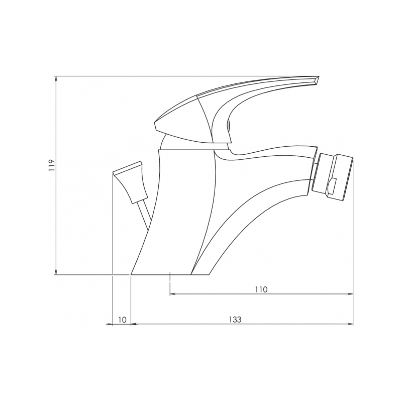Bidetová baterie Metalia 57, chrom, stojánková, s výpustí, Novaservis 57011,0