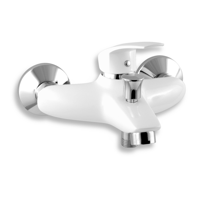 Vanová baterie Metalia 57 150 mm, bílá-chrom, nástěnná, bez příslušenství, Novaservis 57020/1,1