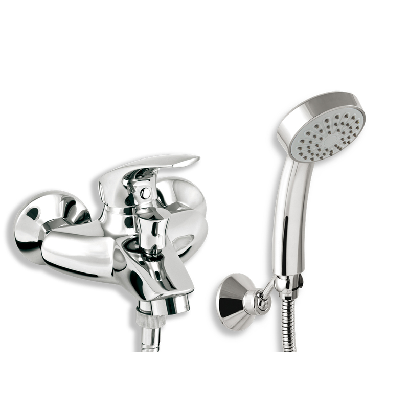 Vanová baterie Metalia 57 100 mm, chrom, nástěnná, s příslušenstvím, Novaservis 57024,0