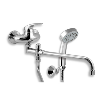 Umyvadlová paneláková baterie Metalia 57 100 mm, chrom, nástěnná, s příslušenstvím, Novaservis 57037,0