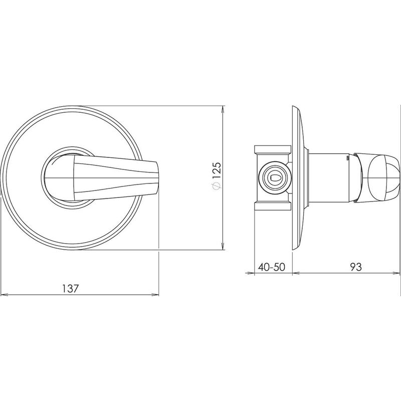 Sprchová baterie Metalia 57, chrom, podomítková, bez příslušenství, Novaservis 57050,0