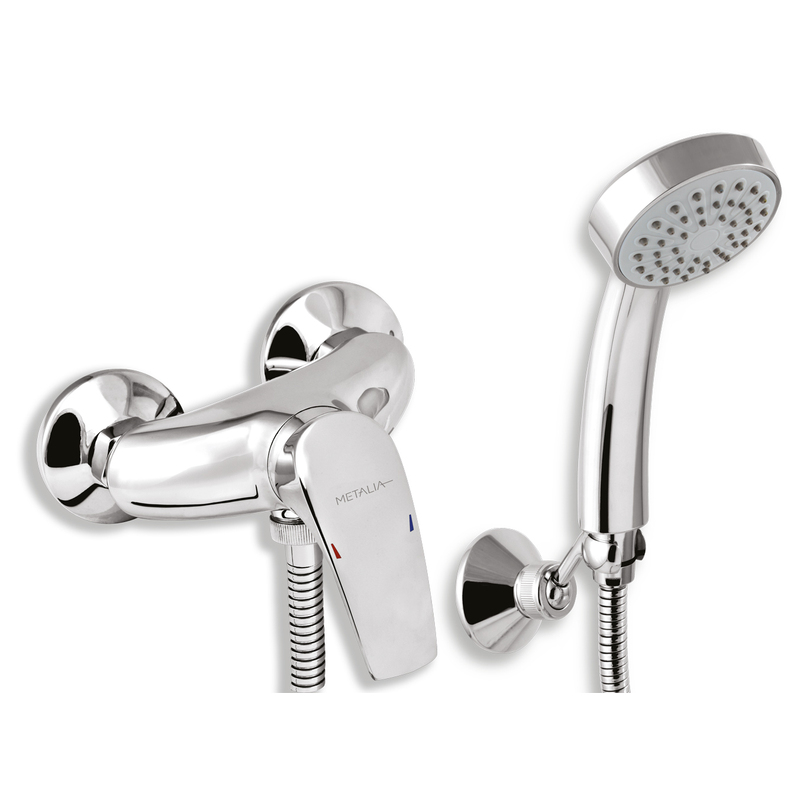 Sprchová baterie Metalia 57 100 mm, chrom, nástěnná, s příslušenstvím, Novaservis 57065,0