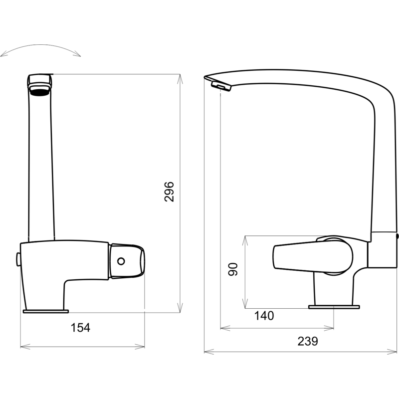 Dřezová baterie Metalia 57, chrom, stojánková, Novaservis 57115,0